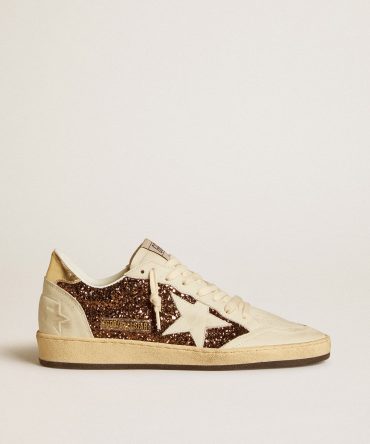 Women’s Ball Star in glitter with leather star and metallic leather heel tab
