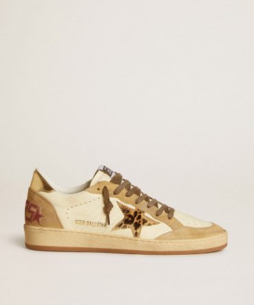 Women’s Ball Star in nappa and suede with pony skin star and metallic heel tab