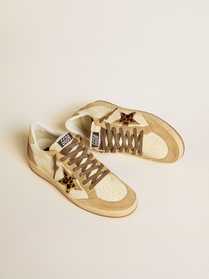 Women’s Ball Star in nappa and suede with pony skin star and metallic heel tab - Image 2