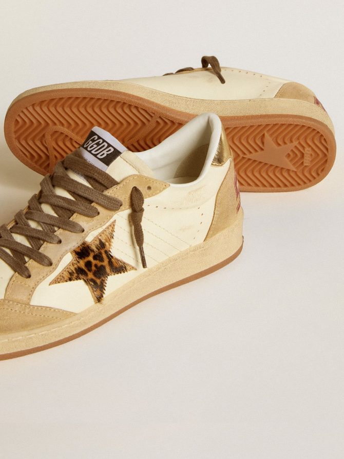 Women’s Ball Star in nappa and suede with pony skin star and metallic heel tab - Image 3