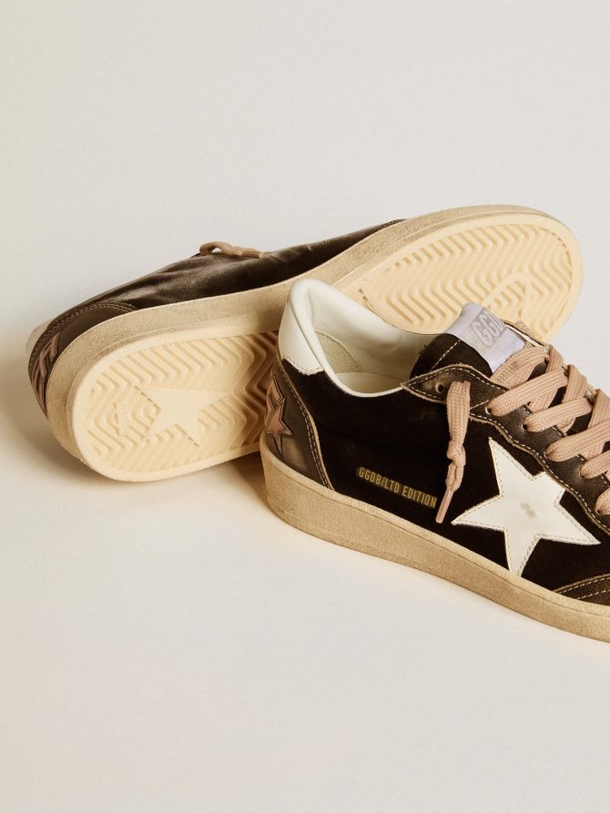 Ball Star LTD in black velvet with white leather star and heel tab - Image 3