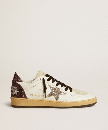 Women’s Ball Star in leather and suede with glitter star and heel tab