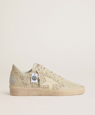 Ball Star in suede with Swarovski crystals and pearls and leather star