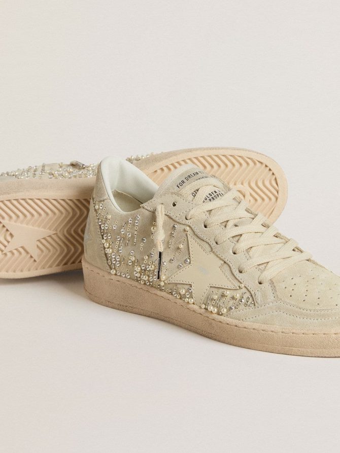 Ball Star in suede with Swarovski crystals and pearls and leather star - Image 3