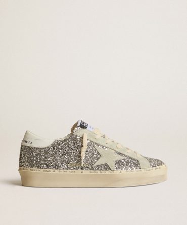 Women’s Hi Star in silver glitter with suede star and white heel tab