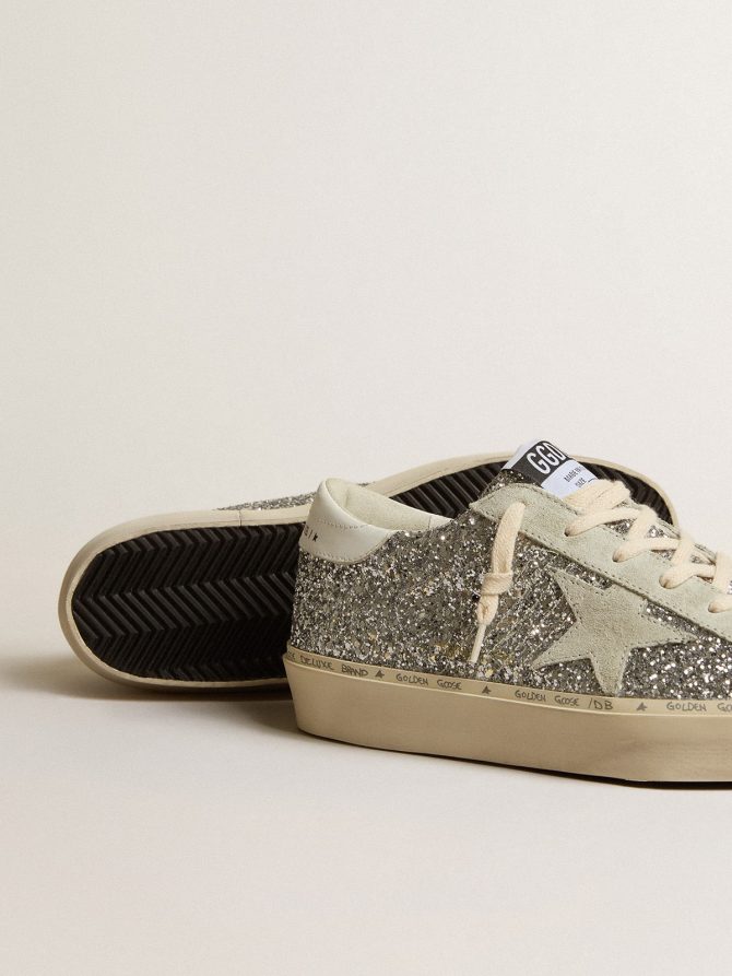 Women’s Hi Star in silver glitter with suede star and white heel tab - Image 3