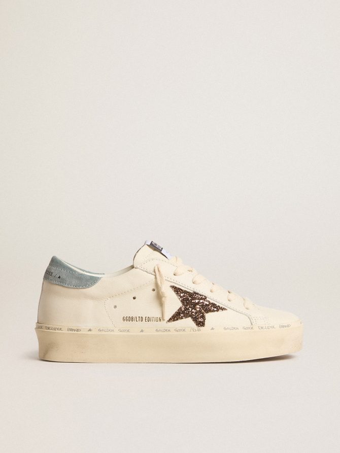 Women’s Hi Star LTD with hazelnut glitter star and light blue suede heel tab