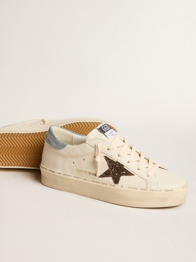 Women’s Hi Star LTD with hazelnut glitter star and light blue suede heel tab - Image 3