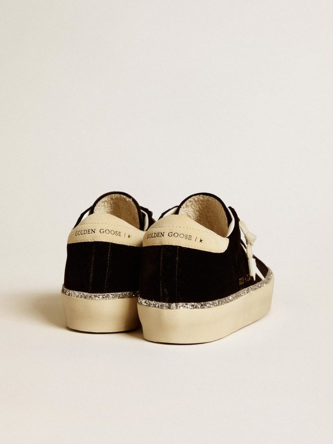Hi Star in black velvet with white leather star and suede heel tab - Image 4