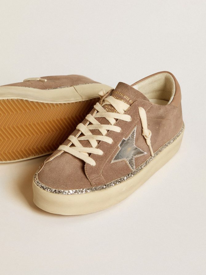 Hi Star in suede with silver leather star and leather heel tab - Image 3