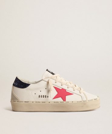 Hi Star with fuchsia leather star and blue glitter heel tab