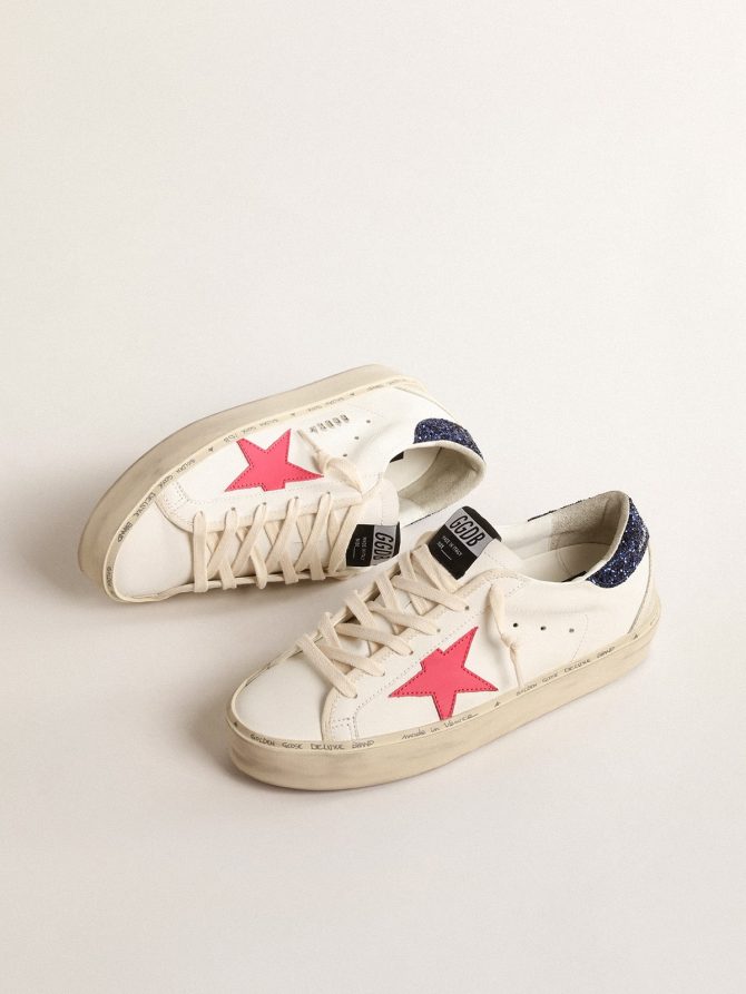 Hi Star with fuchsia leather star and blue glitter heel tab - Image 2