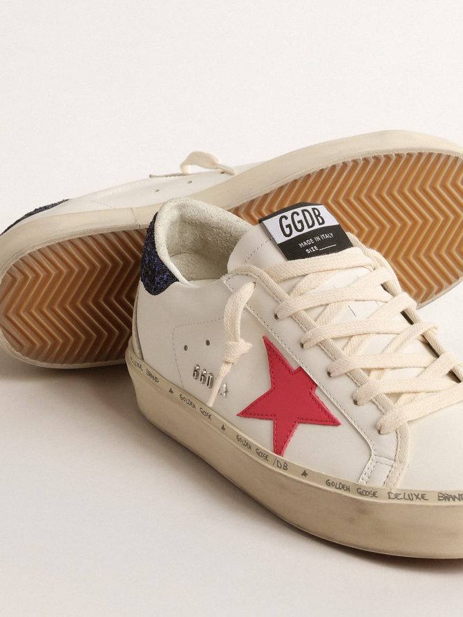 Hi Star with fuchsia leather star and blue glitter heel tab - Image 3