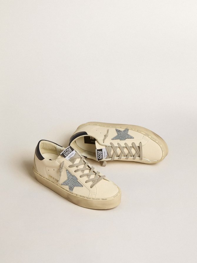 Hi Star in nappa with Swarovski crystal star and dark blue leather heel tab - Image 2
