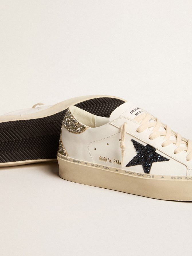 Women’s Hi Star with blue glitter star and platinum glitter heel tab - Image 3