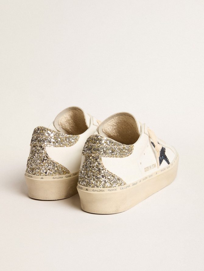 Women’s Hi Star with blue glitter star and platinum glitter heel tab - Image 4