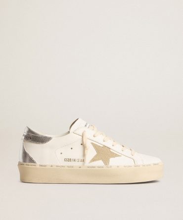 Women’s Hi Star with gold glitter star and lizard-print leather heel tab