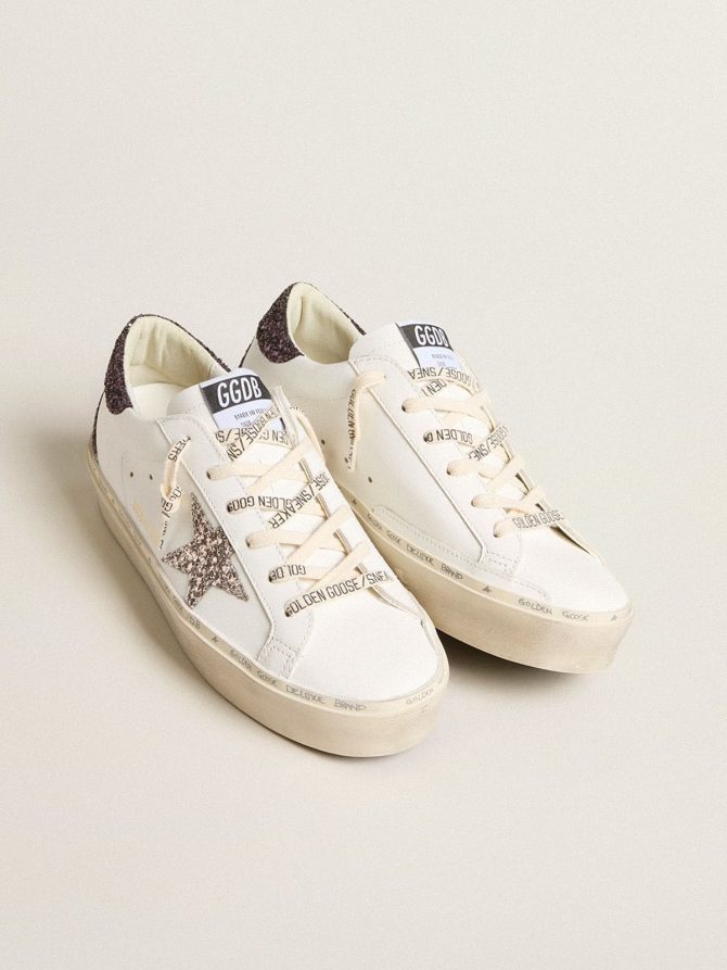 Women’s Hi Star with silver glitter star and ruby red glitter heel tab - Image 2