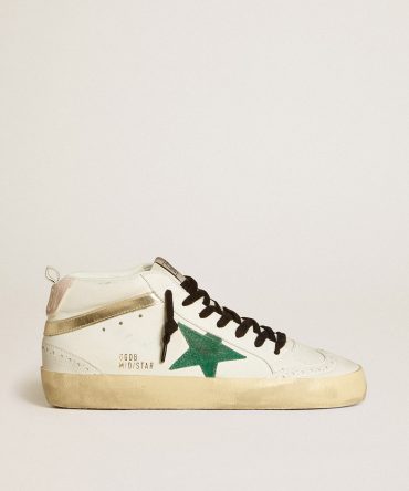 Bio-based Mid Star with green suede star and pink suede heel tab