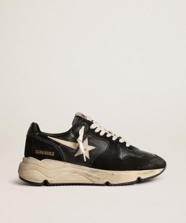 Women’s Running Sole in black nappa and suede