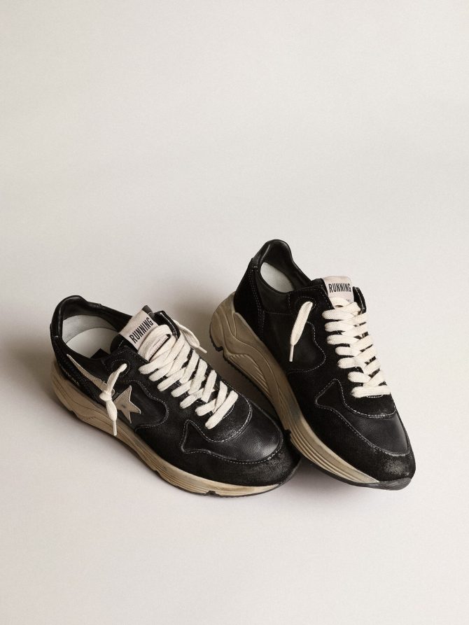 Women’s Running Sole in black nappa and suede - Image 2