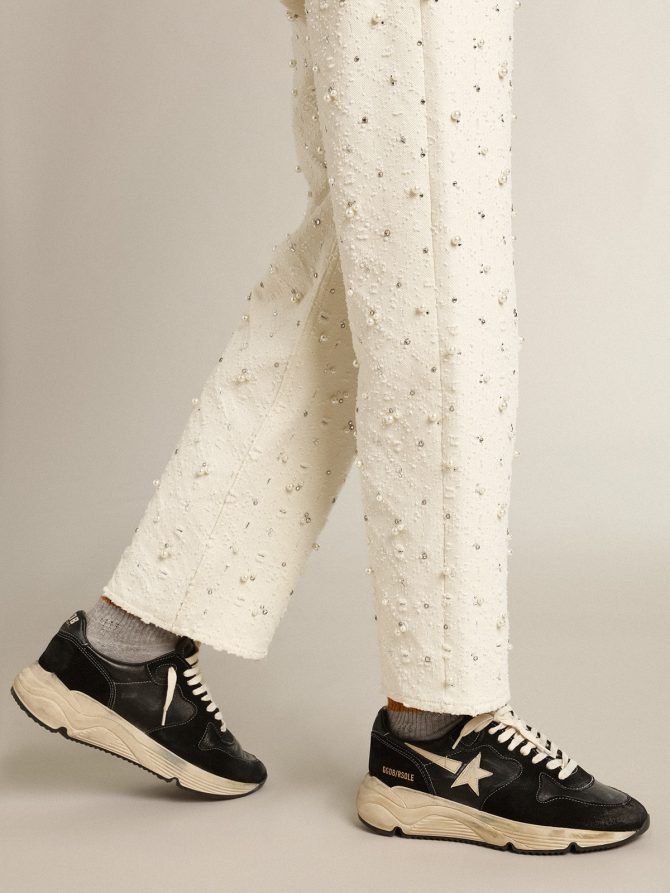 Women’s Running Sole in black nappa and suede - Image 3