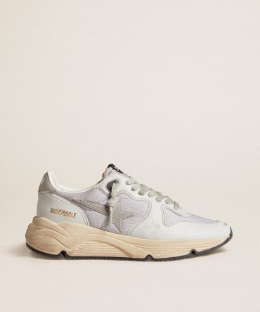 Running Sole in nylon and nappa with rubber star and leather heel tab