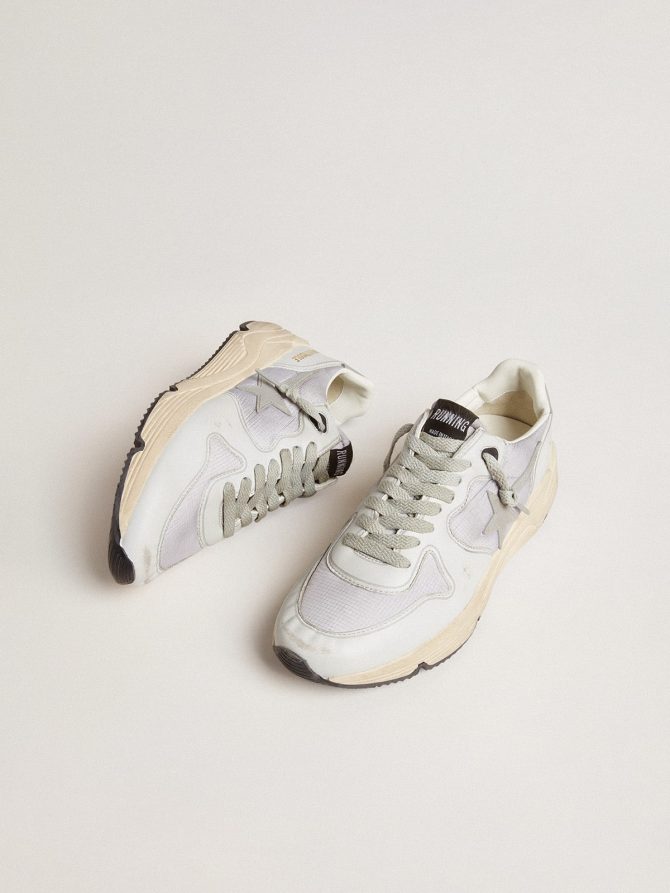 Running Sole in nylon and nappa with rubber star and leather heel tab - Image 2