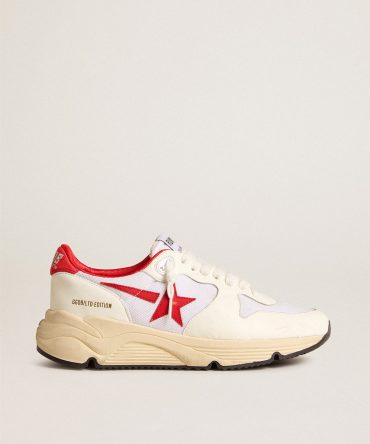 Running Sole LTD in white nappa and nylon with a red leather star