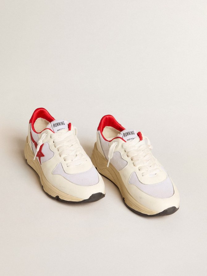 Running Sole LTD in white nappa and nylon with a red leather star - Image 2
