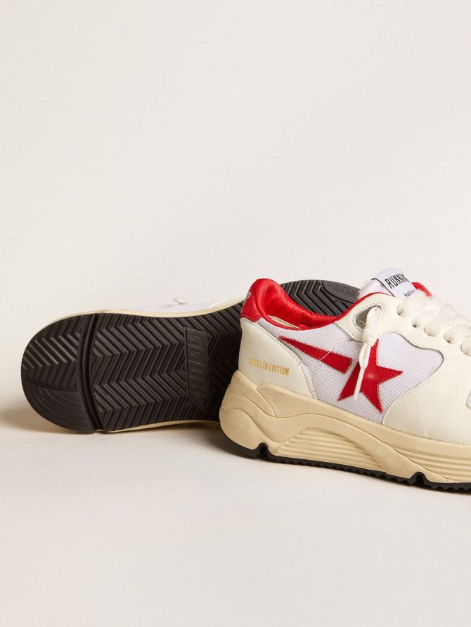 Running Sole LTD in white nappa and nylon with a red leather star - Image 3
