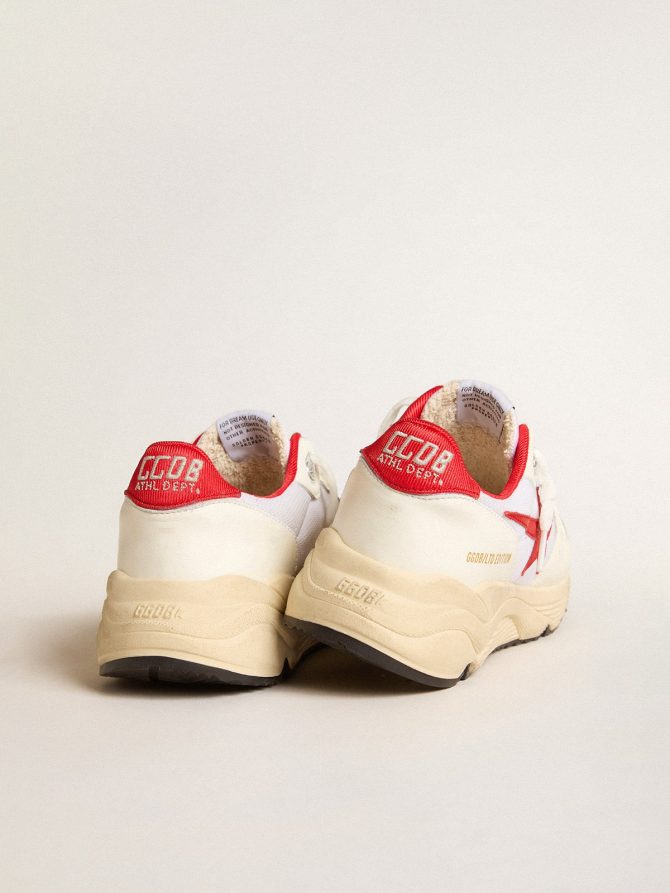 Running Sole LTD in white nappa and nylon with a red leather star - Image 4