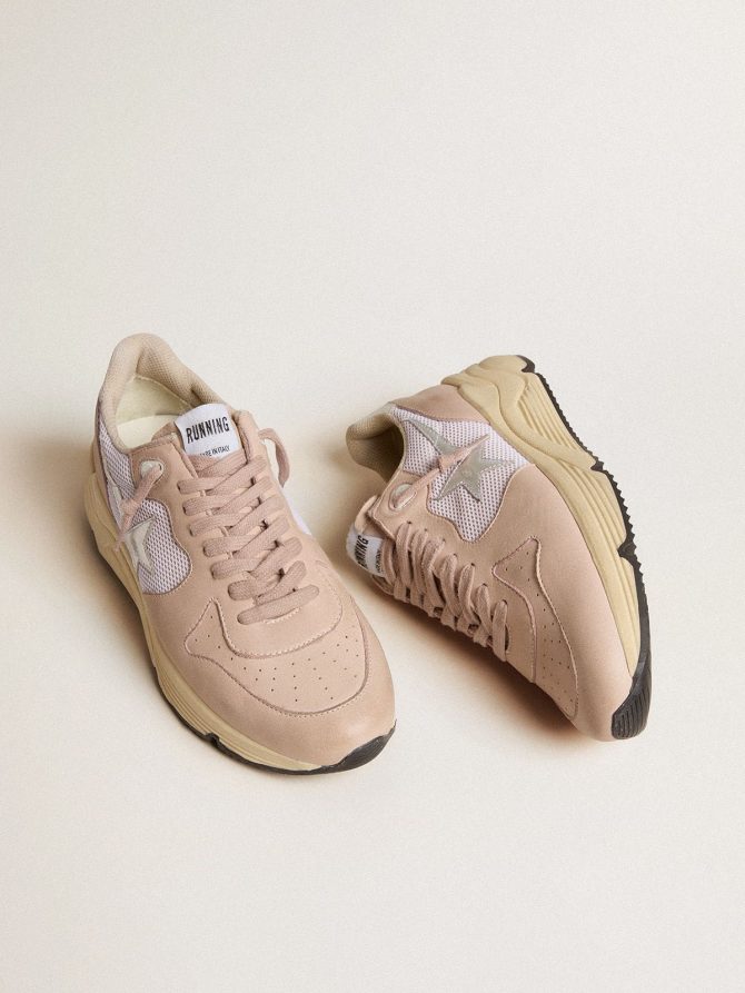 Women’s Running Sole in mesh and nubuck with silver metallic leather star - Image 2