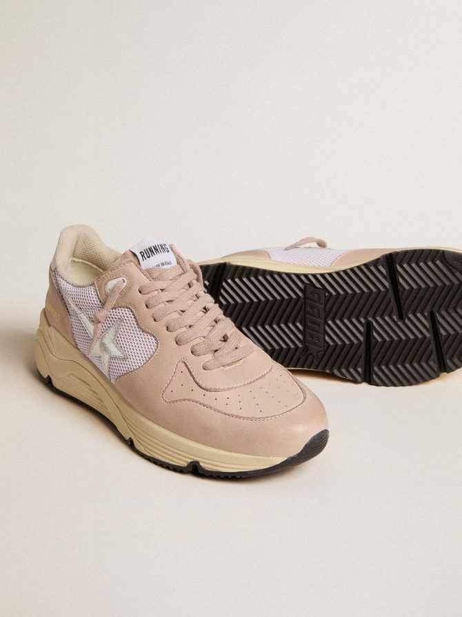 Women’s Running Sole in mesh and nubuck with silver metallic leather star - Image 3