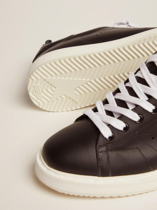 Starter sneakers in total black leather - Image 4