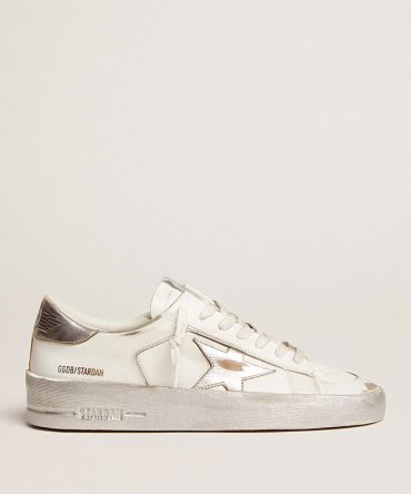 Stardan sneakers with silver metallic leather star and heel tab