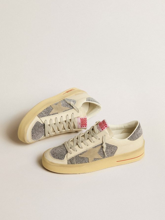 Women’s Stardan in suede with sand star and silver Swarovski crystal inserts - Image 2