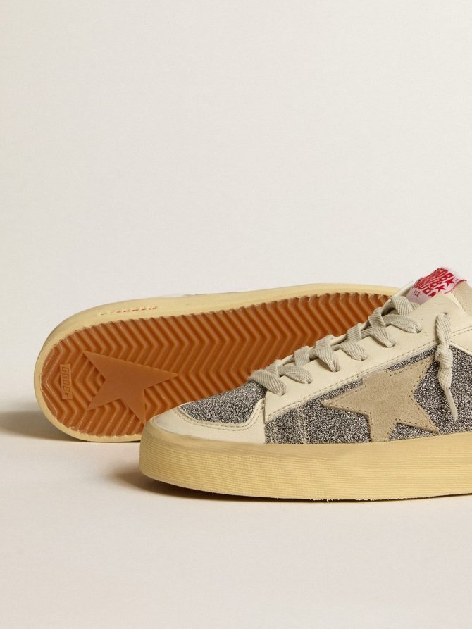 Women’s Stardan in suede with sand star and silver Swarovski crystal inserts - Image 3