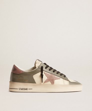 Women’s Stardan LTD in gray leather with a pink leather star and heel tab