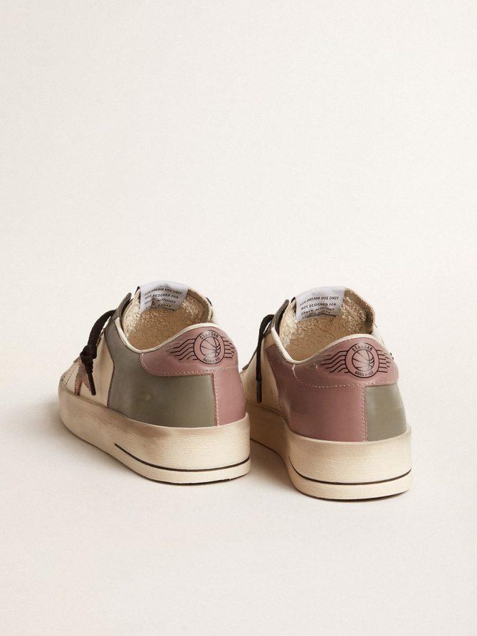 Women’s Stardan LTD in gray leather with a pink leather star and heel tab - Image 4