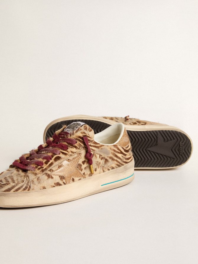 Women’s Stardan LTD in animal-print pony skin with gold glitter star - Image 3