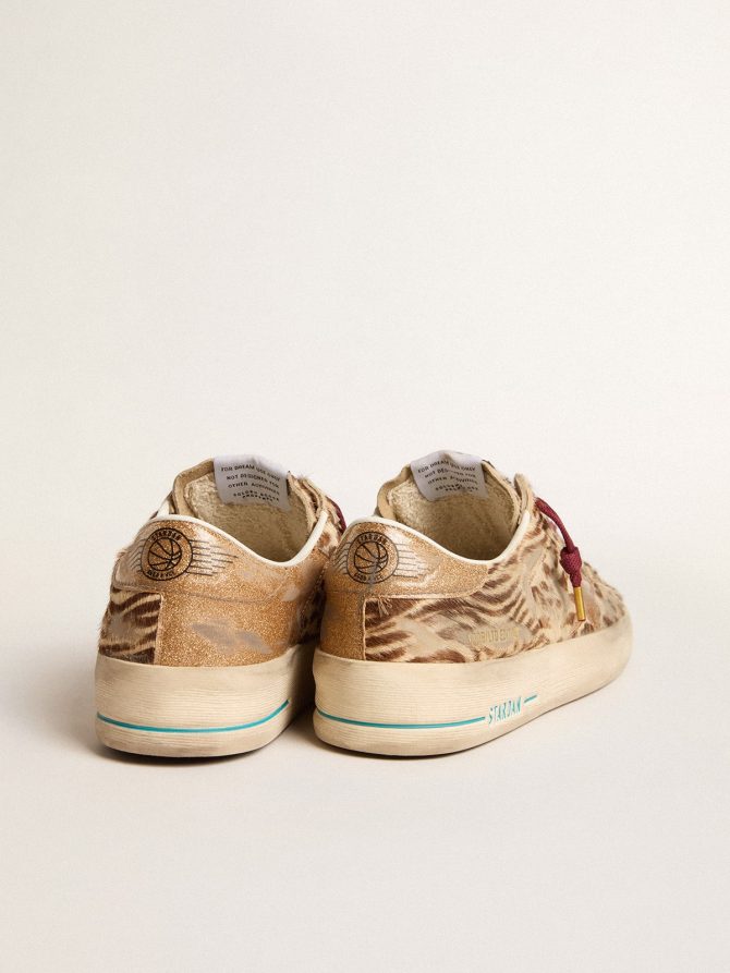 Women’s Stardan LTD in animal-print pony skin with gold glitter star - Image 4