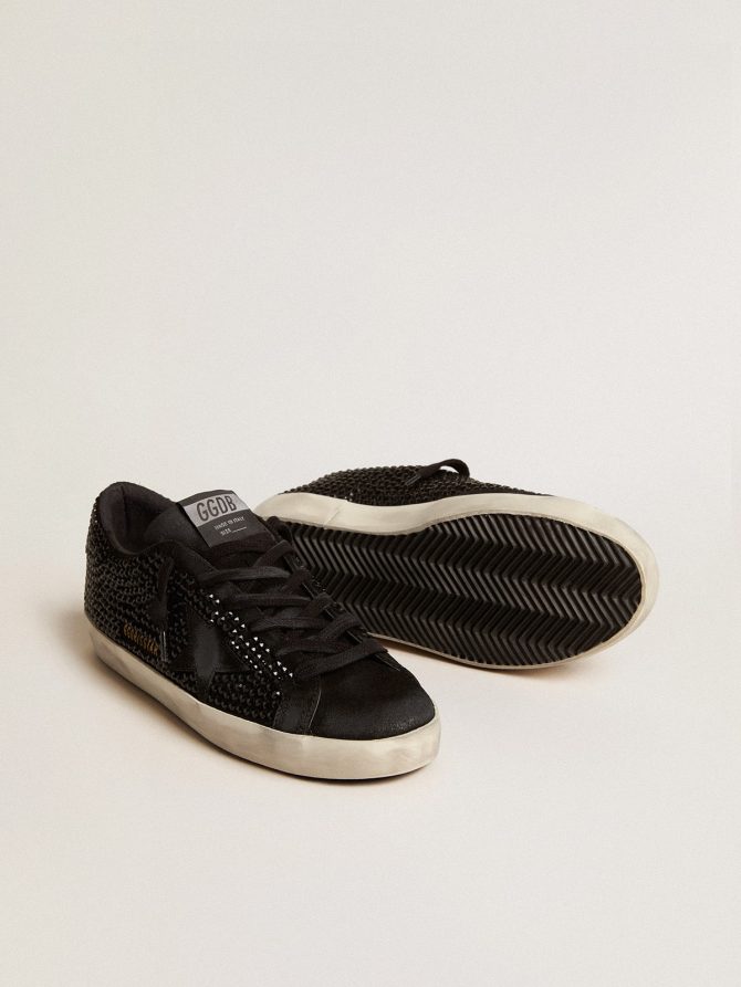 Super-Star in black suede with Swarovski crystals and black suede star - Image 3