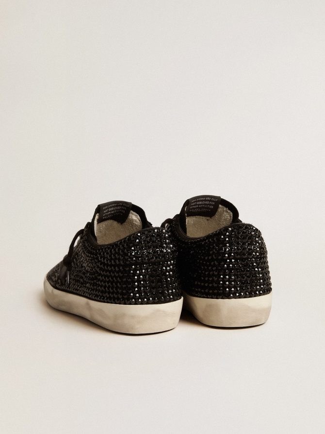Super-Star in black suede with Swarovski crystals and black suede star - Image 4
