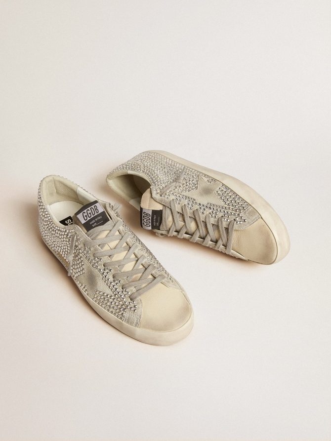 Super-Star in nubuck with Swarovski crystals and ice-gray suede star - Image 2