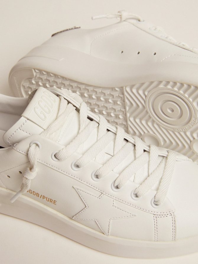 Purestar in white leather with silver Swarovski crystal heel tab - Image 4