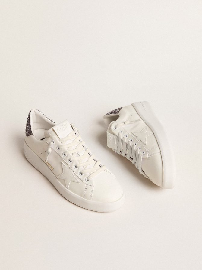 Women’s Purestar with white leather star and anthracite glitter heel tab - Image 2