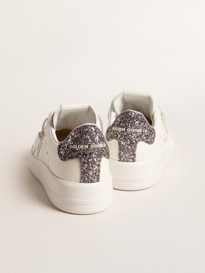 Women’s Purestar with white leather star and anthracite glitter heel tab - Image 4