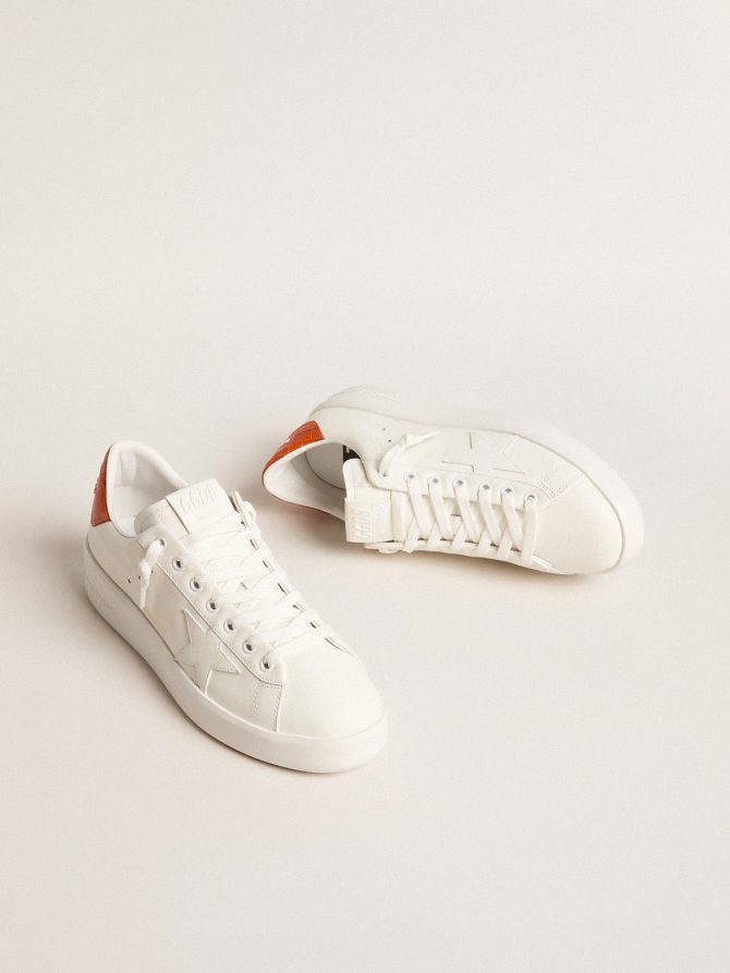 Women’s Purestar with white leather star and orange heel tab - Image 2