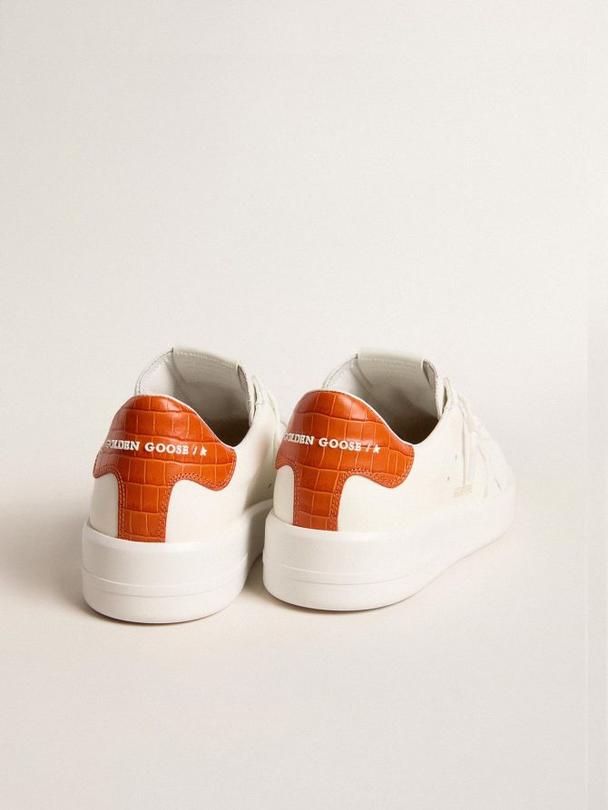 Women’s Purestar with white leather star and orange heel tab - Image 4